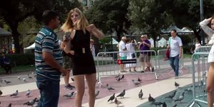 Mistress made babe fuck in public bar