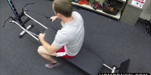 Hardcore gym instructor takes two dicks