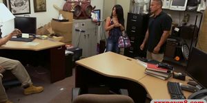 Hot latina rammed by nasty pawn keeper at the pawnshop