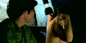 Sarah Megan White Breasts Scene in Camp Utopia