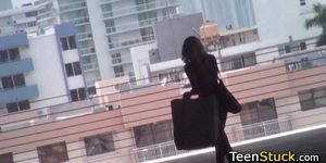 blonde teen needs a ride home