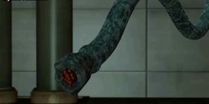 Animated gets drilled by tentacles