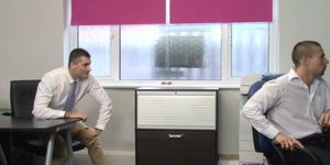 BIG DICKS AT SCHOOL - Uk office lads fucking at work before hot facial