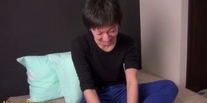 Jerking asian jizz soaked