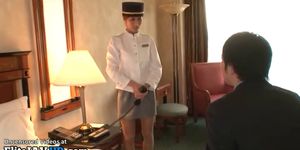 Japanese maid fucks her boss