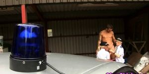 Cfnm femdoms blowjob cum swallow - video 3