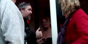 Amateur couple visit a big tits Dutch hooker for sex