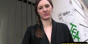 FAKEHUB - Pulled euro babe blows cock for cash