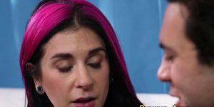 Busty alt babe gets oral