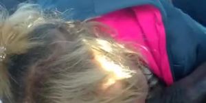 old crackhead sucks bbc in car