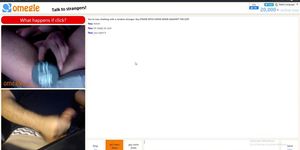 Omegle - Girl with big boobs and black dildo makes me cum
