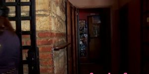 Bdsm lady cops tug loser