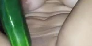 Le pido a chica de whatsapp que se grabe metiendose un pepino (Peruana)