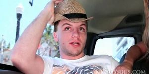 Cute boy is in for a big gay surprise in the bus