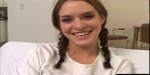 Ameara Levay is smiling because, she knows that she's about to swallow her