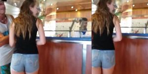 Blue jeans short candid
