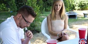 Blondie teen Rachel gets fucked hard and filled after