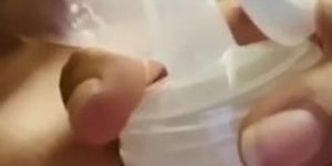 Pumping engorged breasts milk lactating