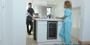 Ebony stepsister teen in uniform