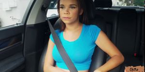 Raven Redmond gives a backseat blowjob