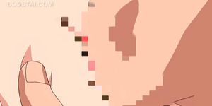 Naked hentai siren jizzed on her abs after hard sex