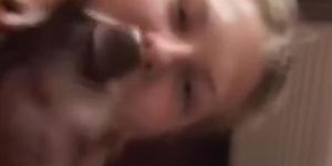 Pawg lets her bbc bf but on her face while her Husband Watches