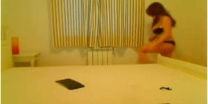 Busty Brunette posing on the webcam