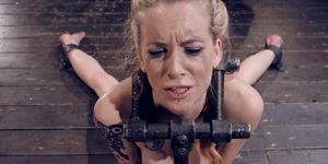 Blonde in back arch bondage tormented (Jeze Belle)
