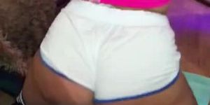 Big Booty Persian Mona Azar squirts during Oily WorkOut!