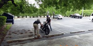 GAY PAWN SHOPS - Pawnbroker fucks straight bikerider on desk