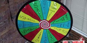 LOSTBETSGAMES - 4 hot girls Spinning the wheel of Nudity ends with epic fun
