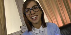 Glamcore teen riding oldmans dick in POV