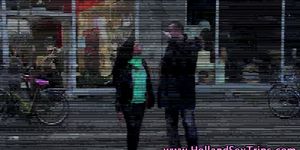 Dutch hooker eats out lesbo