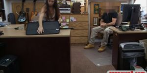 Hot woman sells her stuffs and pounded at the pawnshop