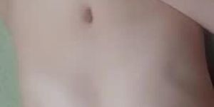Brunette with small boobs mastrubate under panties