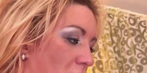 Multiple creampies in stretched fuck holes for naughty whore