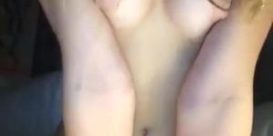 blonde girl masturbates