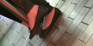 Candid Cute White Girl Flats Dangle During Winter Season (NOT MINE) (NUMAFEET) (PRIVATE SOON)