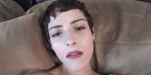 PILADYBOY - Solo casting tgirl jerking her hard cock