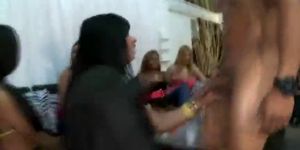 Watch cfnm nasty bitch get a cumshot