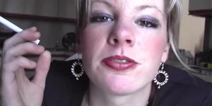smoking blonde housewife