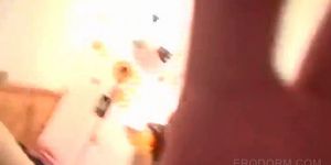 Dorm room college sex party with hot girls making out