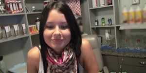 MOFOS - Pulled beautysalon babe fucked on tanning bed