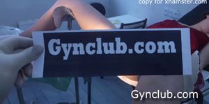 The girl in the red dress at the gynecologist