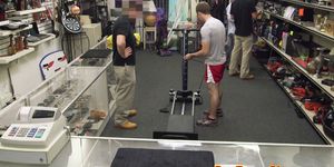 GAY PAWN SHOPS - Desperate amateur sucking cock for cash