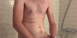 Taking a buttplug and cumming on the bathroom floor