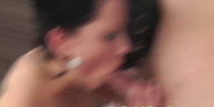 Busty facial loving euro slut sucking