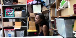 Black teen shoplifter caught and fucked by security