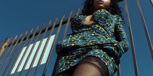I LOVE BLACK SHEMALES - Beautiful black tranny jerking pierced cock