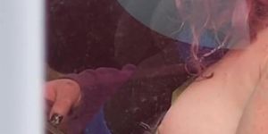 Milf nip slip in car